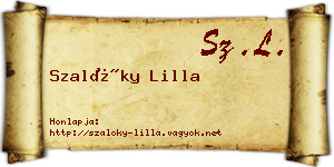 Szalóky Lilla névjegykártya