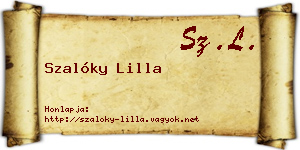 Szalóky Lilla névjegykártya